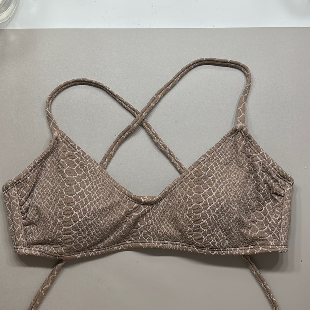 Hula honey snakeskin neutral bathing suit set